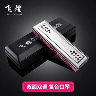 飞煌进口音簧24孔复音C/G调双面双调口琴成人儿童初学演奏口琴