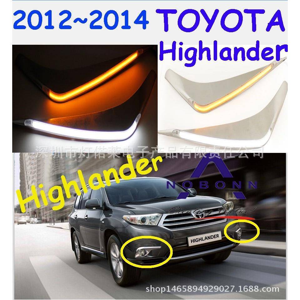 适用于丰田汉兰达日行灯前照灯LED雾灯大灯眉2012~2014highlander