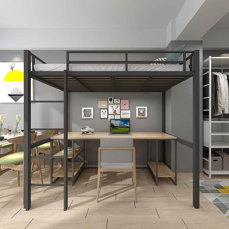 北欧双层铁艺高架床简约小户型卧室上床下桌单身公寓多功能铁架床,农机/农具/农膜,其它农用工具,淘宝优惠券,粉丝福利购,淘宝优惠卷