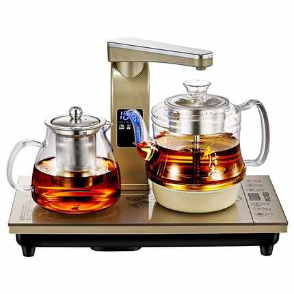 美能迪自动上水蒸汽煮茶器玻璃蒸茶壶家用电热烧水壶煮茶壶套装