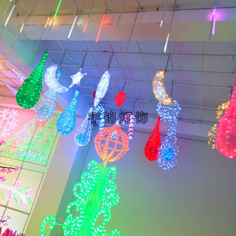 2D雪花挂件灯光造型 广场植物图案装饰灯 热门灯光节产品