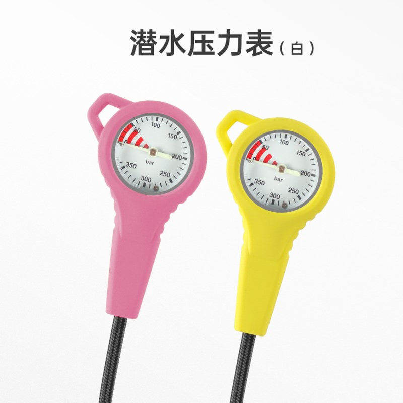 DIDEEP金属潜水残压表残压管编织碳纤维夜光压力表BCD钢表高压管