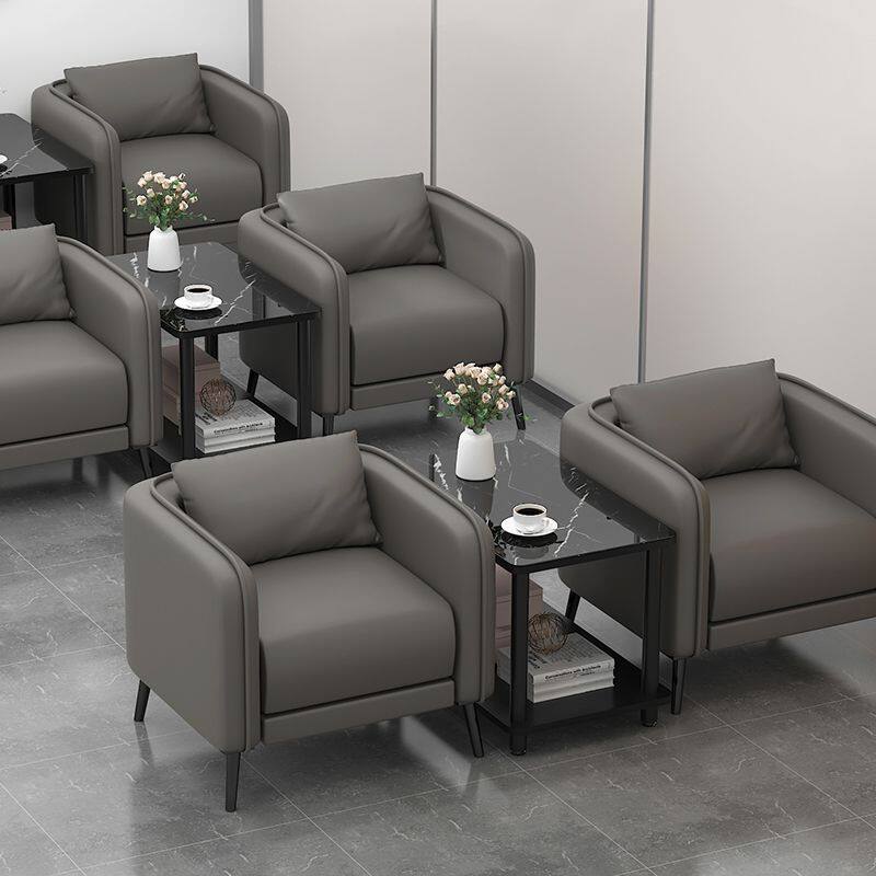 会客单人沙发会议室接待室会议沙发皮艺商务办公沙发茶几组合套装