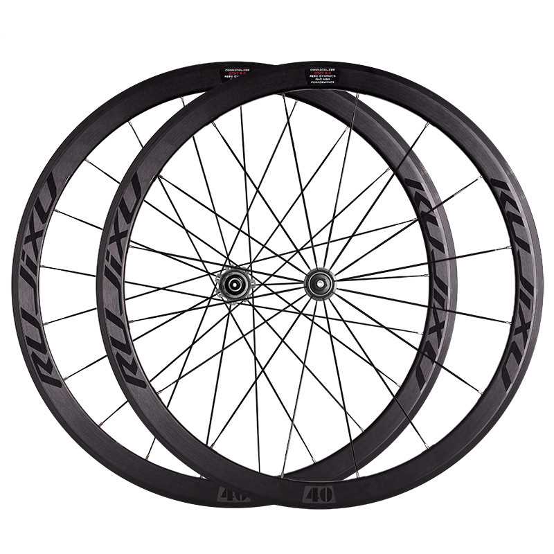 RUJIXU700c 40MM框高直拉破风辐条公路自行车轮组16/21孔