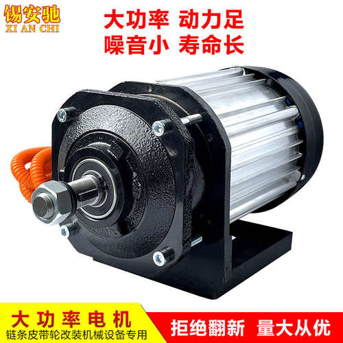 三轮车电机60V1500W油改电皮带轮减速中置无刷电机48V3000W控制器