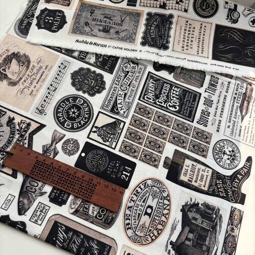 a20黑白复古moda进口手工拼布组diy纯棉面布料壁饰口金包娃衣服