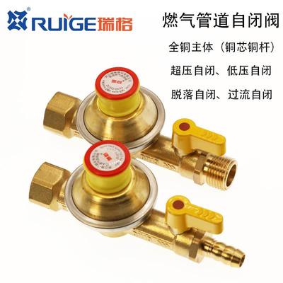 正品瑞格燃气自闭阀自动断气灶前阀黄铜家用热水器漏气保护燃气阀
