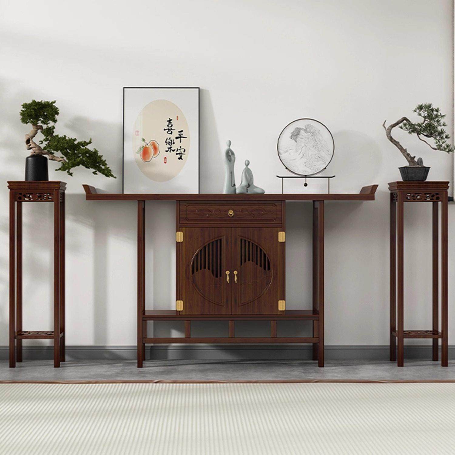 新中式入户玄关柜条案台佛龛供桌香案家用佛台灵堂客厅中堂柜贡桌