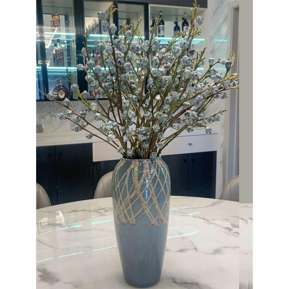 景德镇陶瓷插花水养鲜花瓶客厅桌台面摆件现代简约插尤加利果花瓶