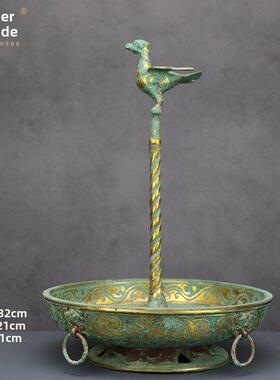 古代青铜灯具大全合集燕足灯燕鱼灯鼎形灯长信宫灯铜牛灯立鸟虎灯