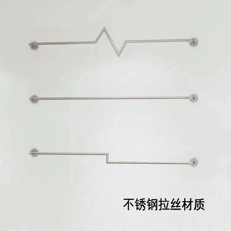 服装展示架上墙不锈钢正挂男女装童装店样板挂衣杆壁挂式挂架货架