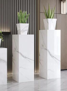 家居置物花架客厅落地岩板装饰摆件电视柜旁边艺术高档底座工艺品