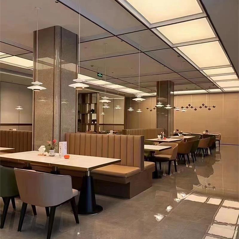 主题餐厅茶楼卡座沙发餐桌商用轻奢风餐饮店咖啡厅靠背墙沙发桌椅
