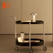 间则Tail小推车可移动边几木茶几铁艺设计师黑色中古黄色收纳置物