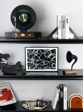 意大利高端投影机留声机装饰酒柜覆古模型房开放风格小众艺术装饰