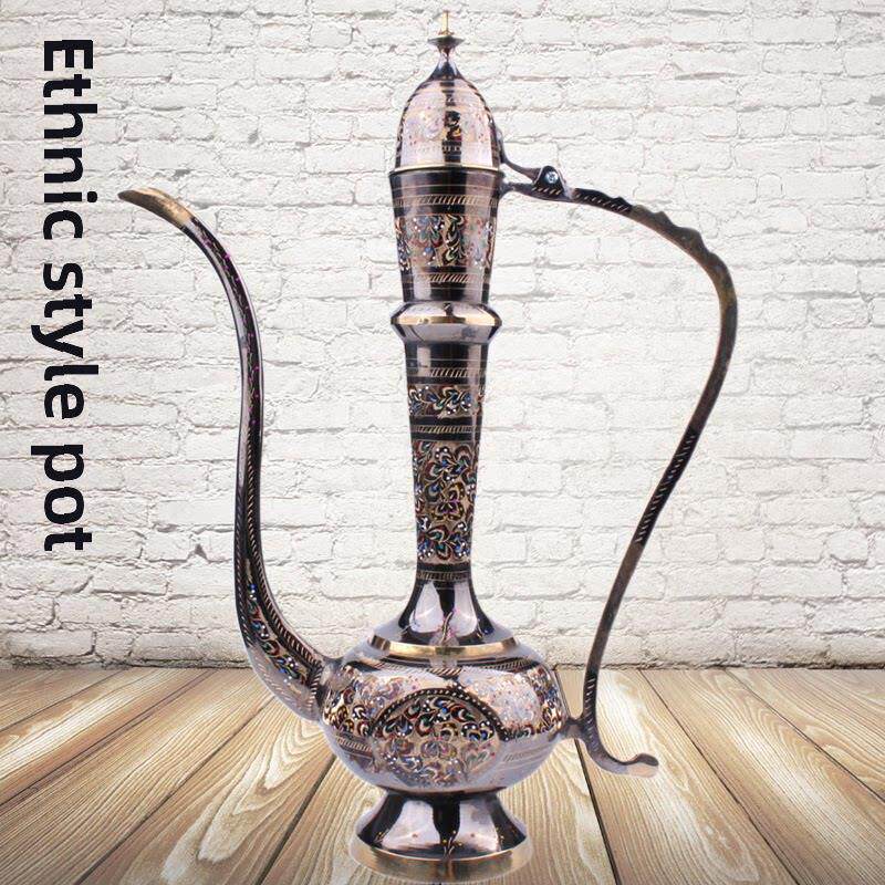 巴基斯坦青铜民族工艺品，酒壶，民族锅，大锅装饰品，特殊的家庭
