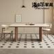 覆古简约家用实木岩板餐桌椅组合白蜡木客厅饭厅高端网红吃饭桌子