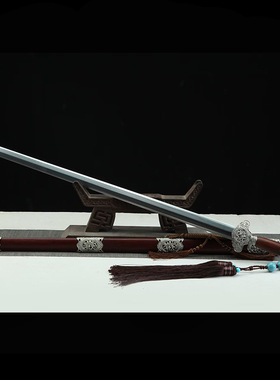 龙泉镇宅宝剑白铜清剑八面花纹钢