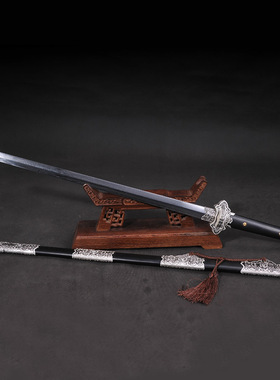 龙泉市宝剑唐剑花纹钢一体钢硬剑