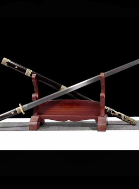 简装唐横刀千层花纹钢一体手工