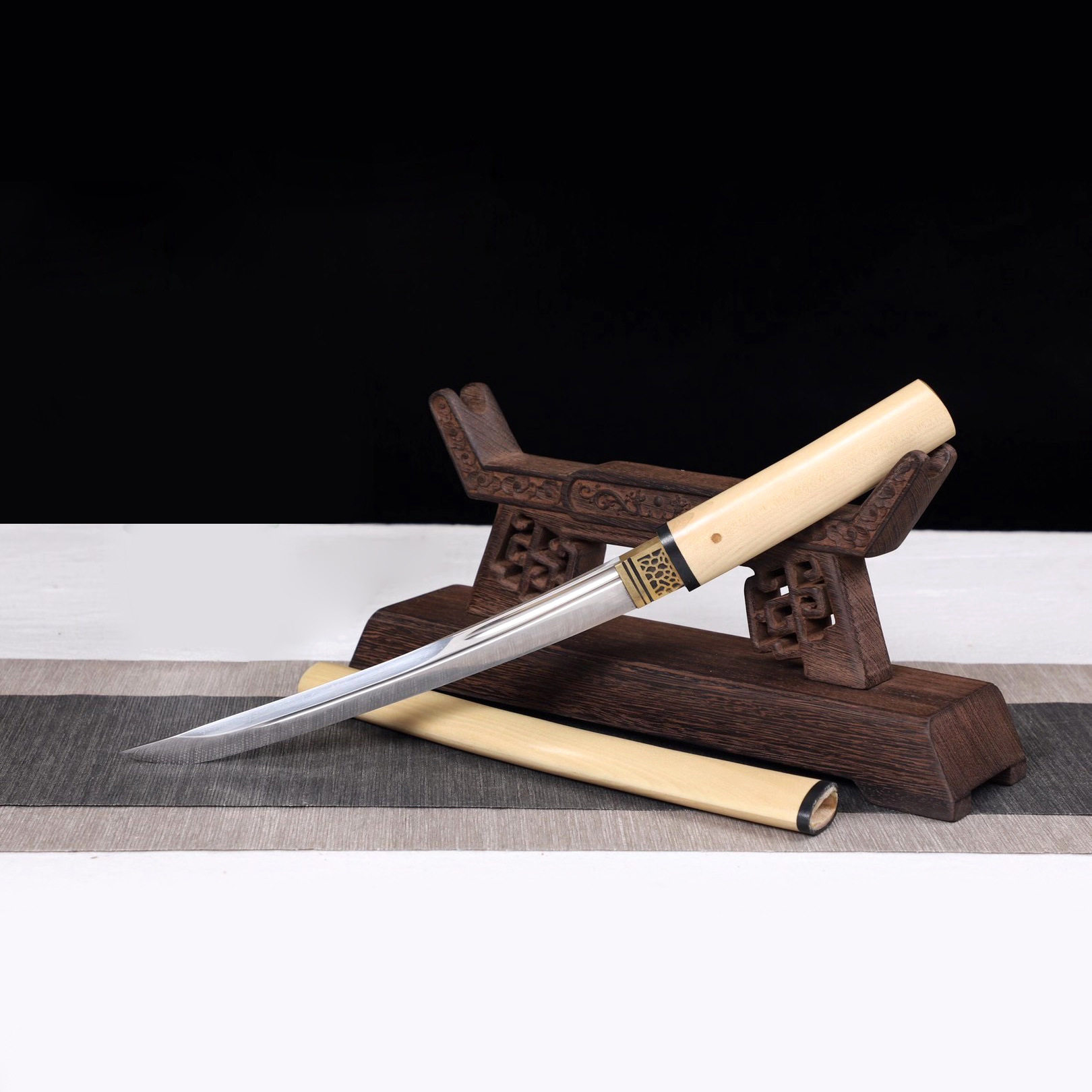 周匠刀剑龙泉市宝剑短刀肋差日本刃随身小刀车载直供 未开刃,特色手工艺,其他特色工艺品,淘宝优惠券,粉丝福利购,淘宝优惠卷