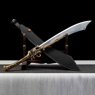 屠龙刀牛尾刀绣春刀锰钢手工锻打唐横刀剑战刀装饰影视道具未开刃