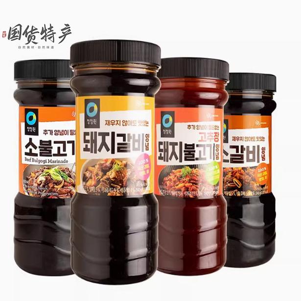 韩国进口烤牛肉酱840g清净园猪肉酱猪排酱牛排腌肉酱韩式烧烤酱料