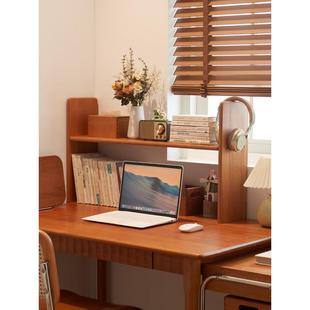 简易实木桌面小书架收纳置物架办公学生桌上多层书立原木储物架