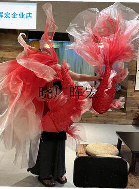 2026新年自制锦鲤道具摆件成品diGy材料装饰国庆店铺场景布置氛l