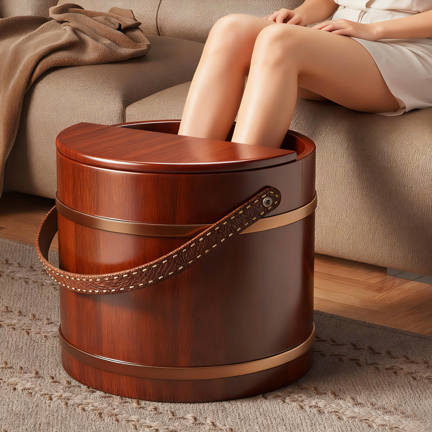 手提木桶泡脚桶家用洗脚足浴盆