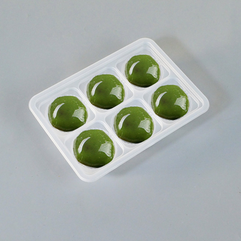 蛋黄酥托盒6格方形一次性塑料包装盒子青团烘焙西点雪媚娘底托盒