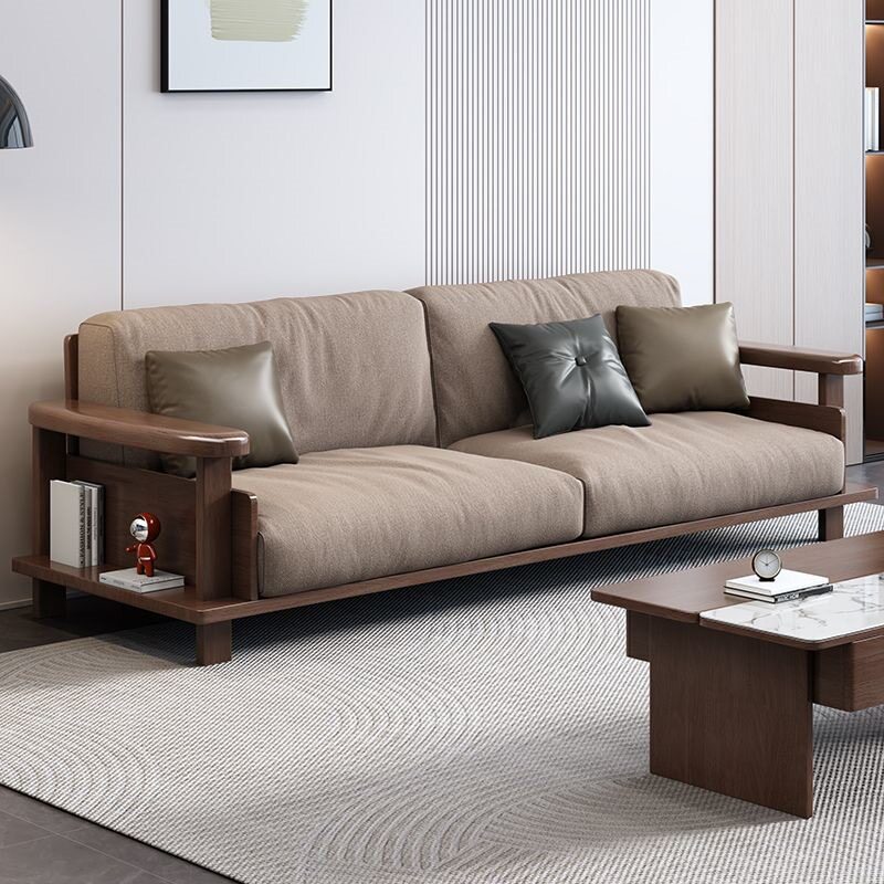 黑胡桃木实木沙发组合客厅家用大小户型简约现代成套家具沙发