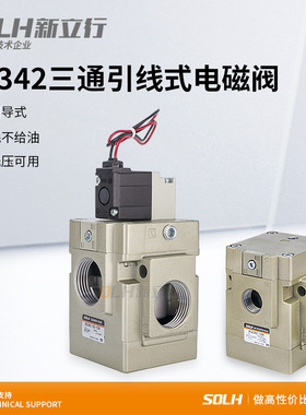 二位三通电磁阀先导式VG342R-5G-04/06/10 DC24V AC220V覆膜机