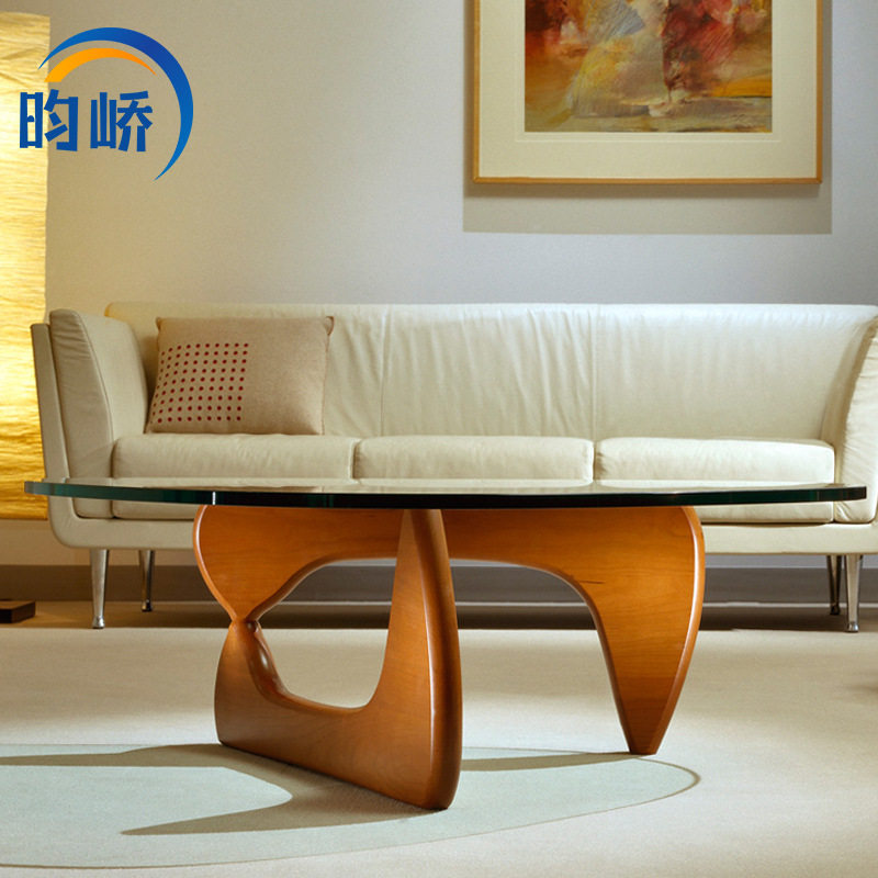 野口勇NoguchTable三角茶几钢化玻璃黑色实木原木几桌家具极简,电子元器件市场,电线扎带/束线带,淘宝优惠券,粉丝福利购,淘宝优惠卷