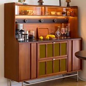 北欧实木中古风餐边柜复古餐边柜斗柜客厅收纳柜展示柜茶水酒水柜