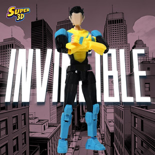 3D打印无敌少侠无面罩马克多关节可动人偶玩具手办模型成品摆件