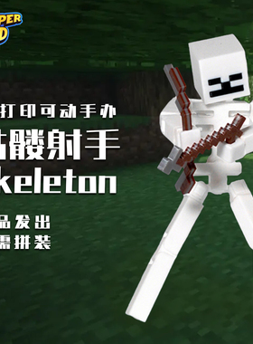 3D打印我的世界史蒂夫多关节可动人偶骷髅射手办模型玩具摆件周边