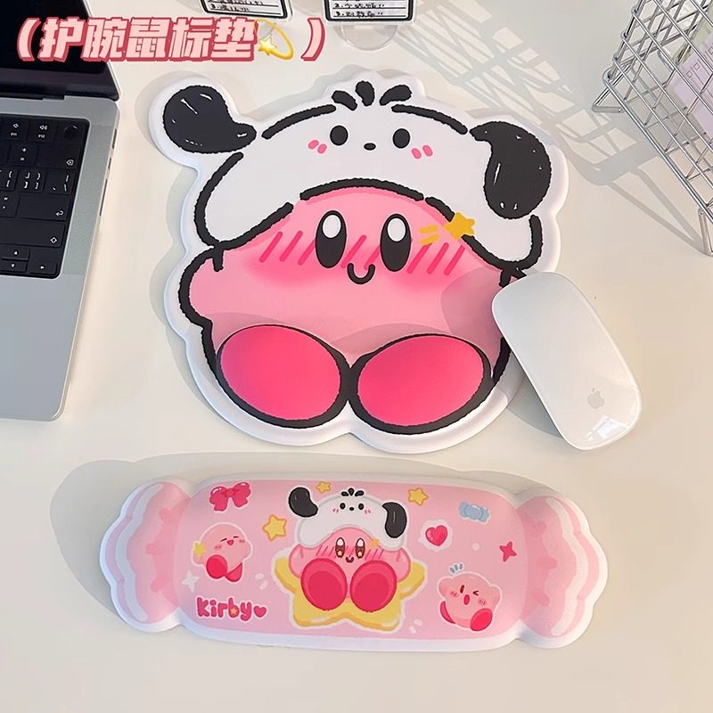 可爱星之卡比鼠标垫护腕3D软垫手腕垫防滑鼠垫女办公桌垫女