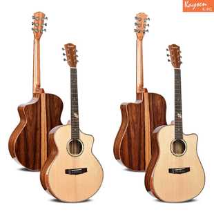 吉他41寸民谣吉他 guitar 云杉面板桑托斯背侧板 面单吉他