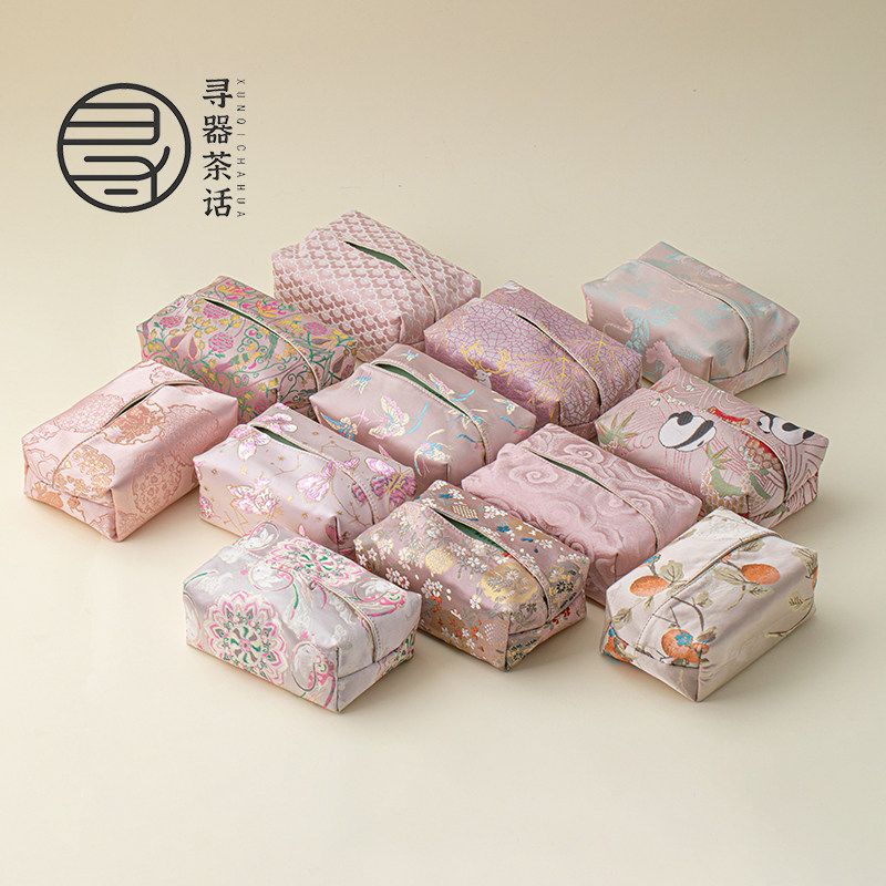 织锦布艺纸巾盒2025新款中古新中式绣花刺绣纸巾袋车载抽纸袋摆件,餐饮具,茶包袋,淘宝优惠券,粉丝福利购,淘宝优惠卷