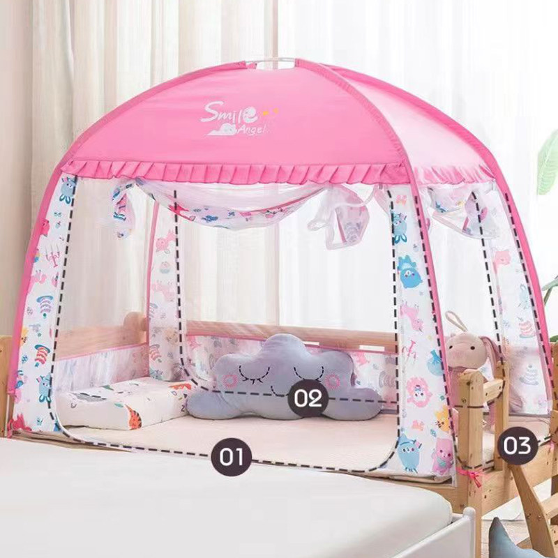儿童蚊帐88X168婴儿拼接床尾门宝宝蒙古包防摔60 140公主粉色帐子,床上用品,蚊帐,淘宝优惠券,粉丝福利购,淘宝优惠卷