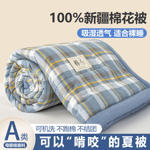 A类新疆纯棉花夏被空调被学生宿舍夏凉被单双人可机洗夏季 薄被子