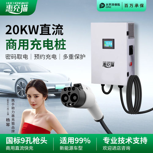 惠充猫20kw壁挂式9孔枪头快充