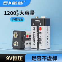 9v可充电方形电池大容量万能万用表话筒麦克风寻线仪烟雾报警器音响玩具车遥控器吉他6F22九号方块usb锂电池