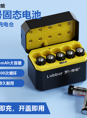 罗卜微能5号7号AA固态锂电池充电仓1.5V大容量快速充电套装10仓10粒适用门锁麦克风游戏手柄相机闪光灯血压计