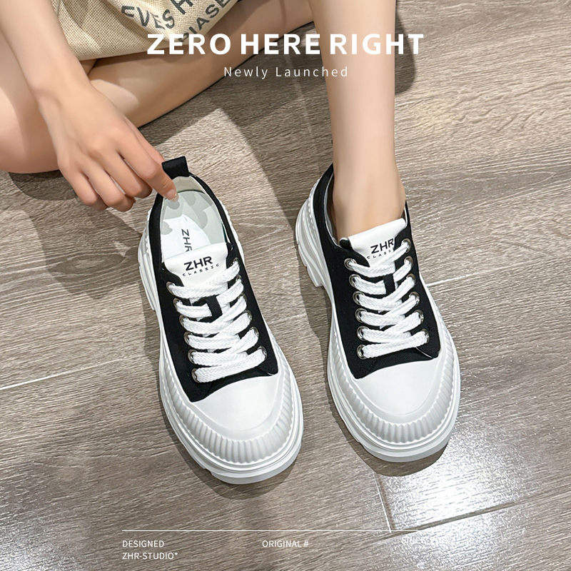 松糕厚底帆布鞋透气休闲