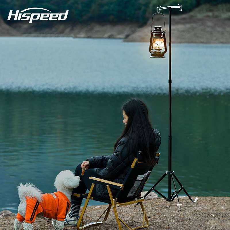 Hispeed旗速户外露营灯架伸缩灯杆支架营地灯架便携折叠野营灯架