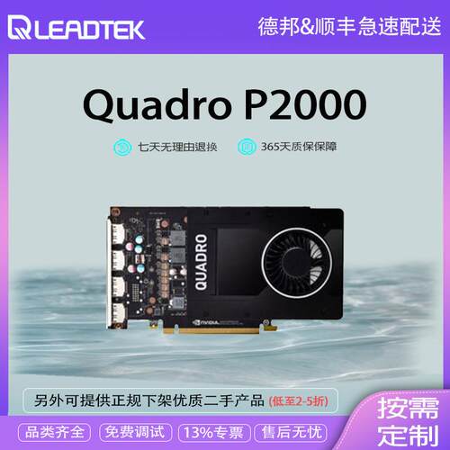 英伟达 NVIDIDA Quadro P2000 5G显卡 3D建模 渲染 专业图形显卡