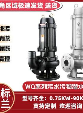 污水污物潜水泵40WQ7-12-0.75KW电动排污泵化粪池河道泥浆切割泵