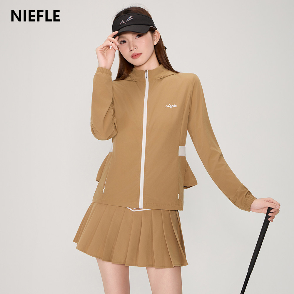 Niefle秋冬女高尔夫外套防风保暖